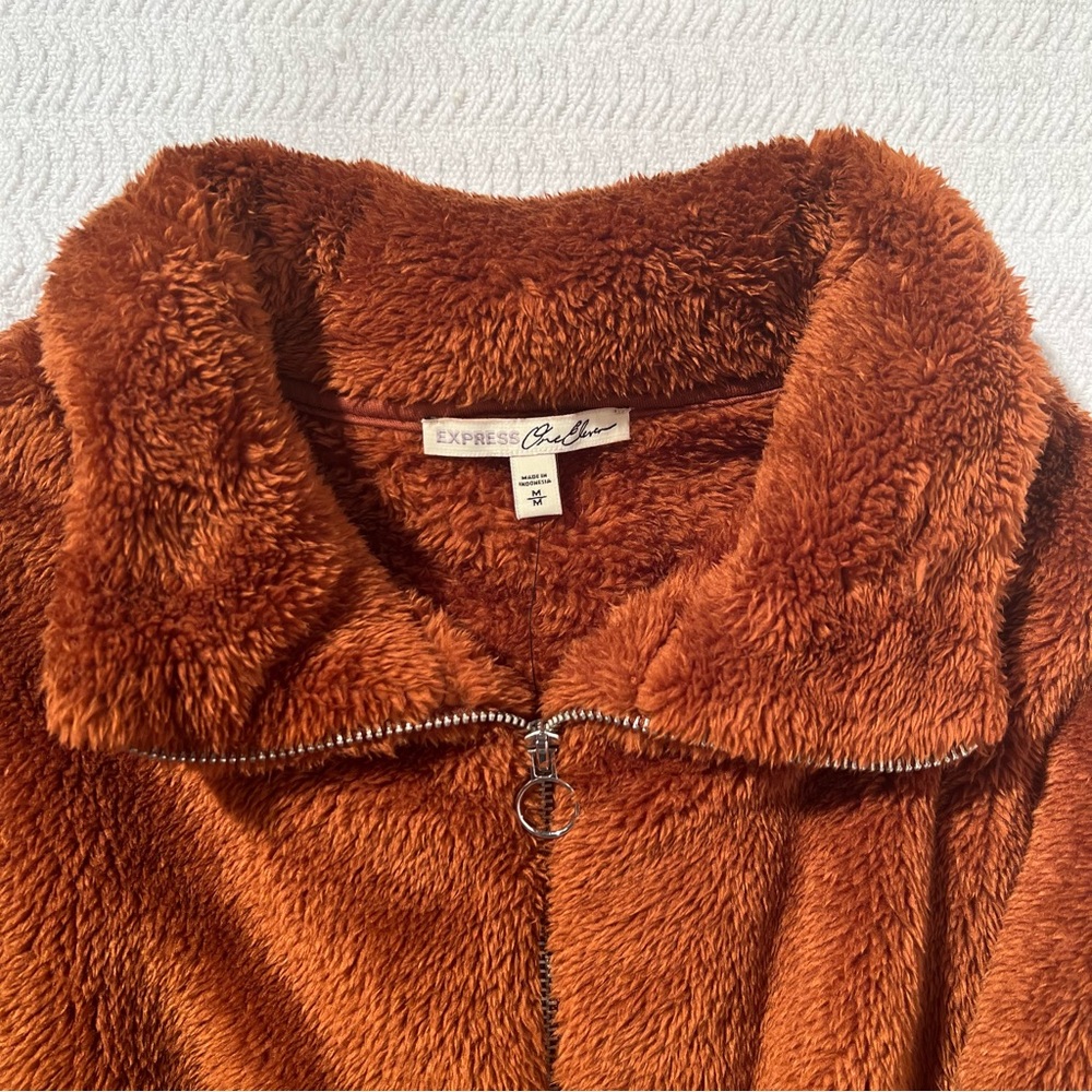express / rustic orange puffy pullover size medium - Picture 3 of 9